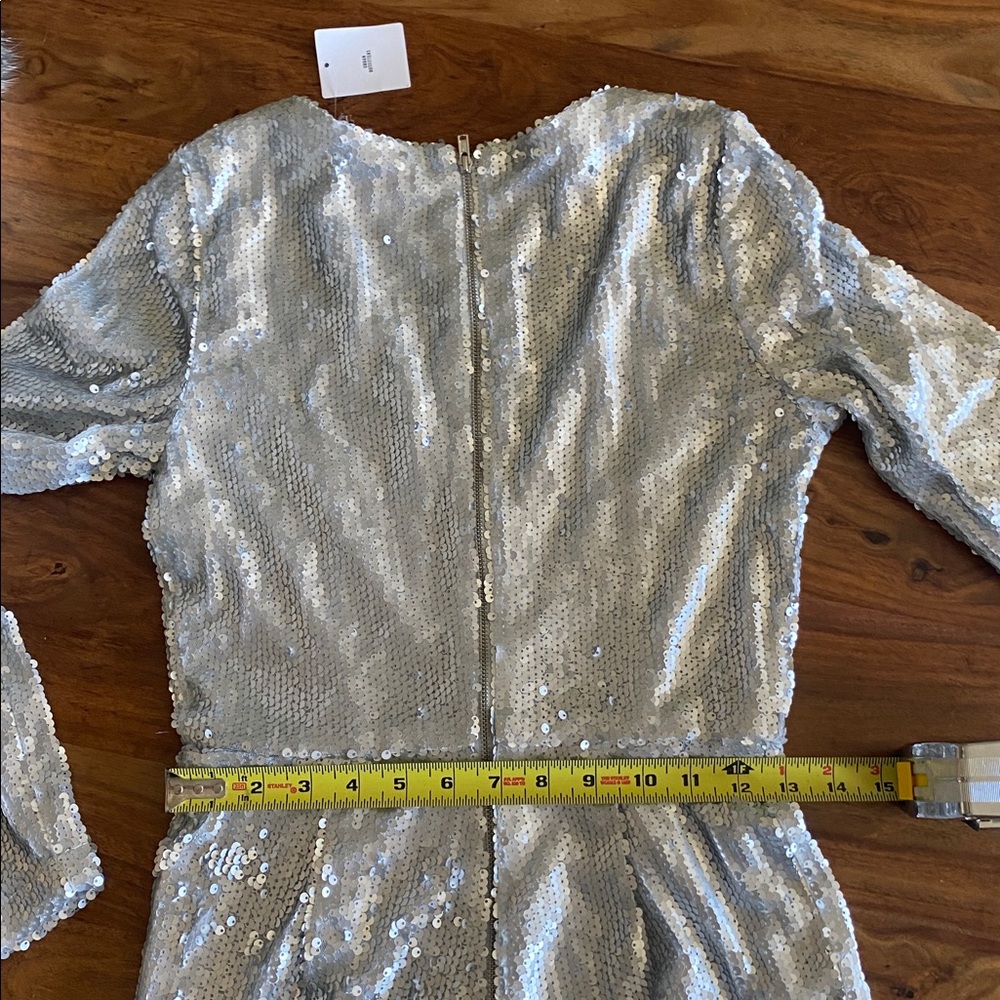 Urban Outfitters Silver Sequin Jumpsuit - Picture 4 of 9